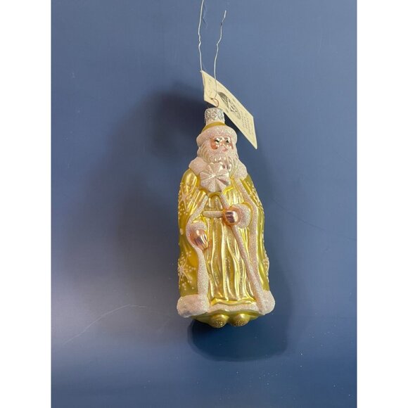 Patricia Breen Santa of the North Citrine Blown Glass Ornament 6.25" w/Tag 1997 - Picture 2 of 6